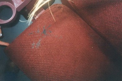 I wonder what this lovely stain is on this love seat chair in the movie theater... We figure it was probably put there during a random act of stupidity
