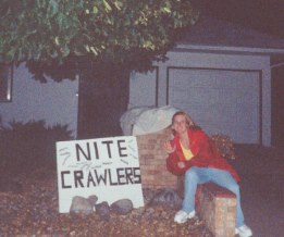 Becky poses beside someone's house.
and an interesting sign