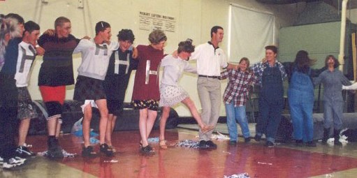 GO BANANAS!
baldy wrangler rob leads us at freshman initiation