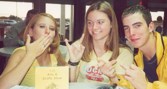 Becky me and Brandon being photogenic at the mall